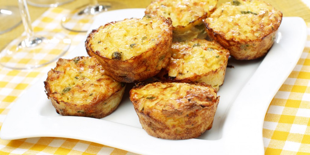 Recetas para cocinar en casa: muffins de arroz y guisantes